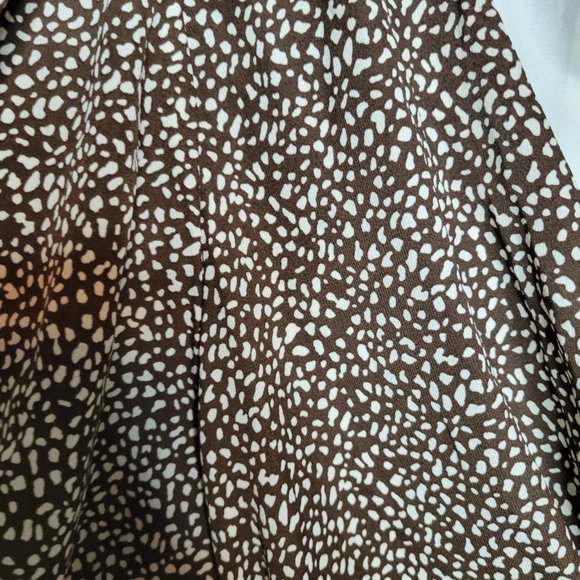 NWT Fashion Nova Dottie Printed Mini Dress - Brown/White combo, Size: 1X - Picture 7 of 10